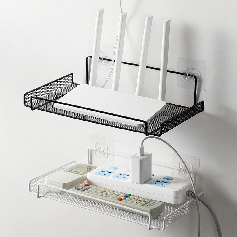 Router Shelf TV Set-Top Box Shelf Wall Perforation Free Wall Bracket Wifi Storage Box Bracket
