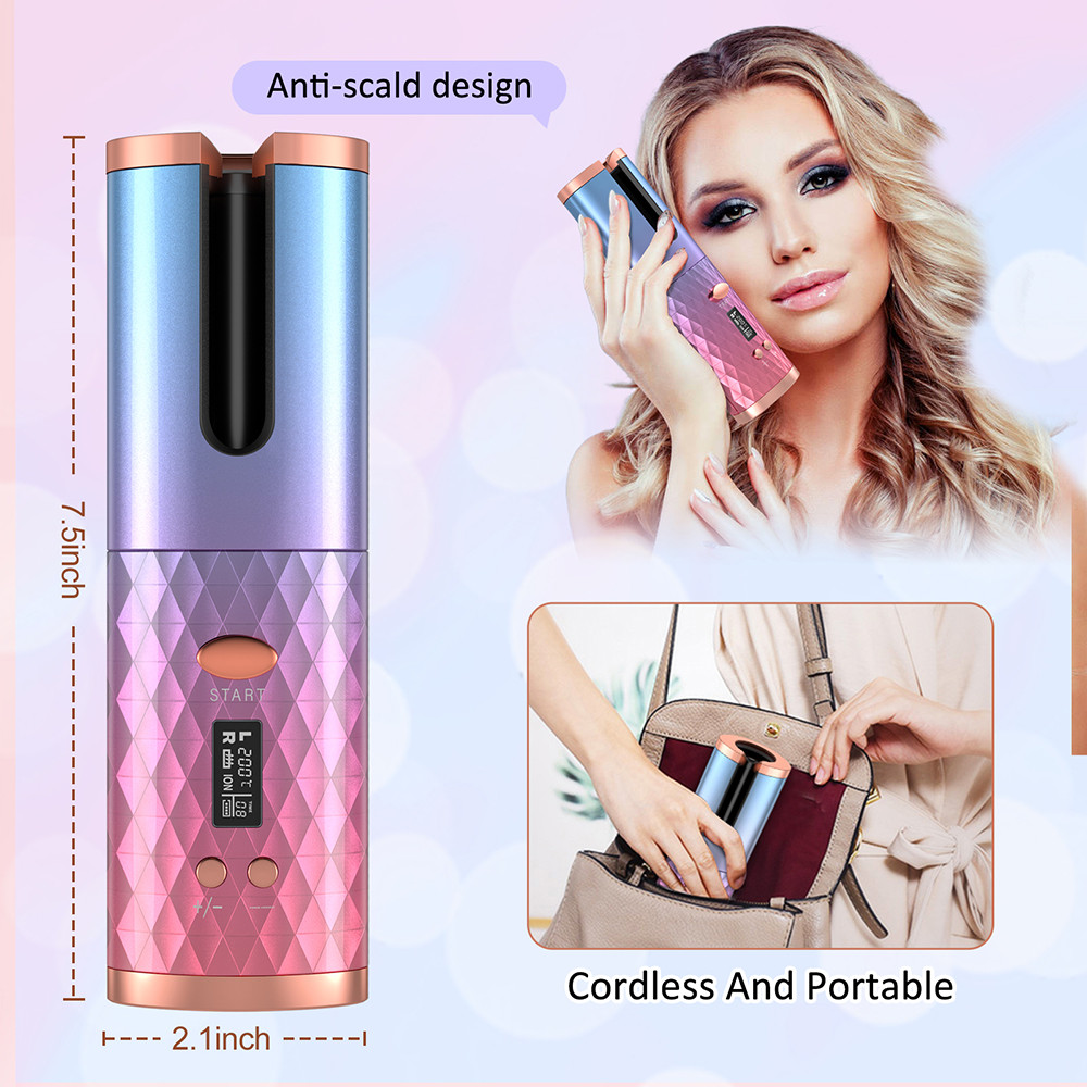 Automatic curling chamber and faceted portable curler grip