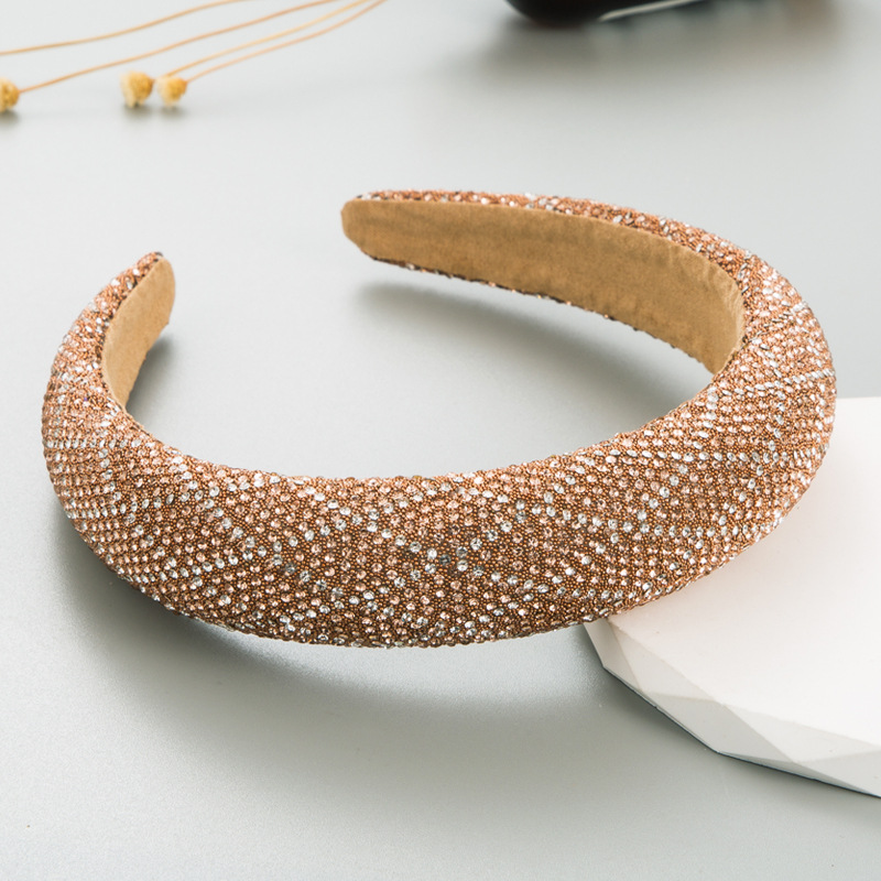 Rose gold curved open-ended rhinestone headband