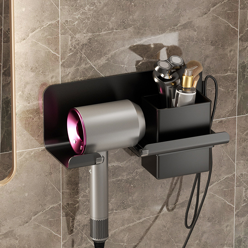 Hair Dryer Rack Punch Free Bathroom Hair Dryer Bracket Toilet Wall Mounted Air Dryer Stand