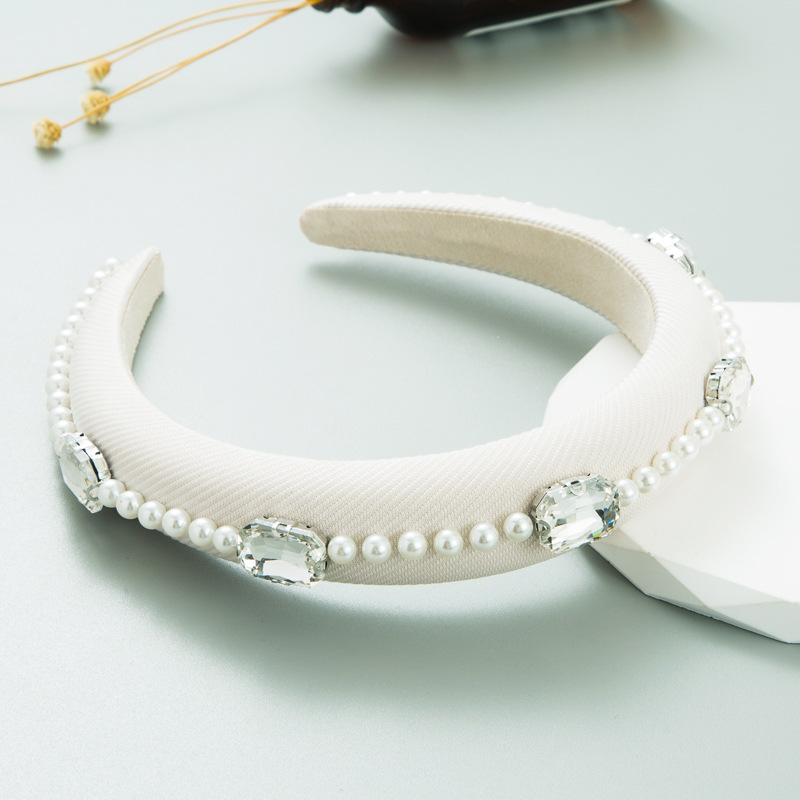 Ivory embellished headband with soft fabric finish