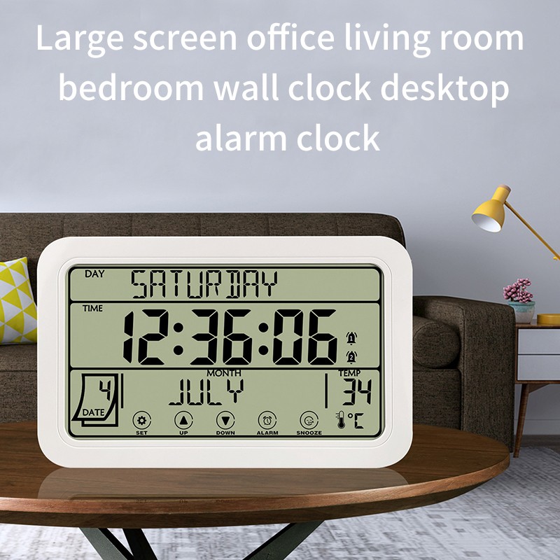 Large sceen office living room bedroom wall clock desktop alarm clock