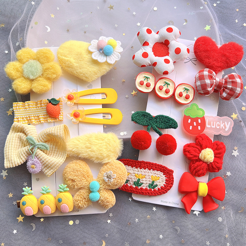 Mixed bows flowers fruit teddy bear and animal hair clips