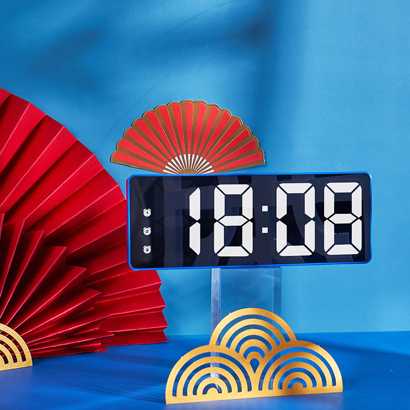 decorative blue digital clock