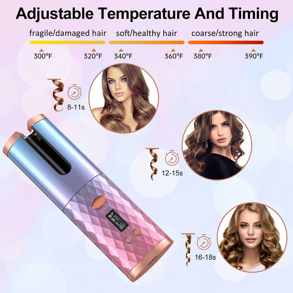 LCD temperature settings for different hair types