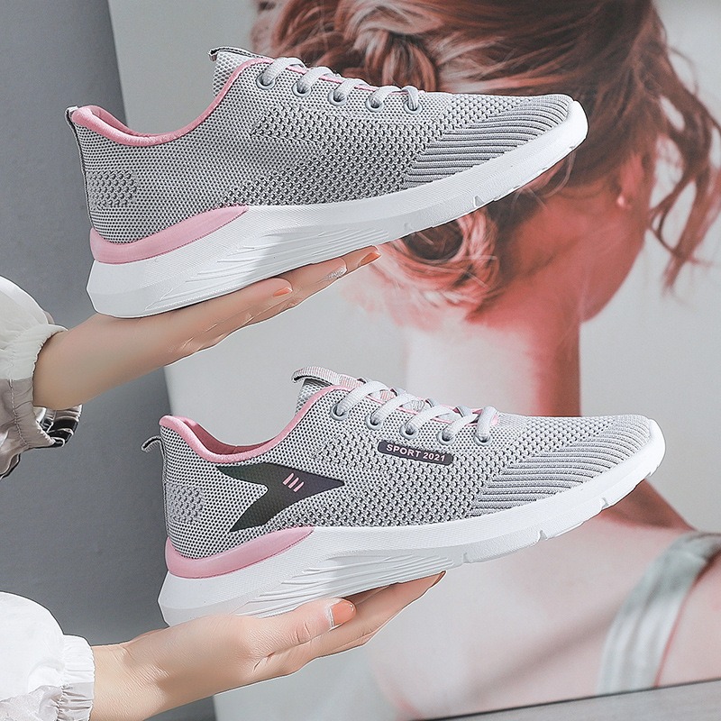 Women's Flying Woven Sneakers Breathable Casual Shoes Korean Running Shoes