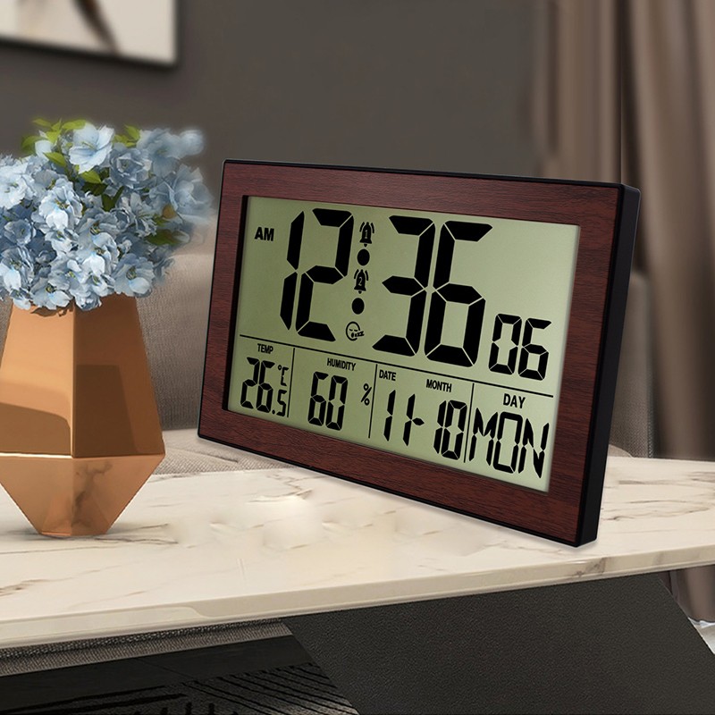 Large wooden wall clocks on the table