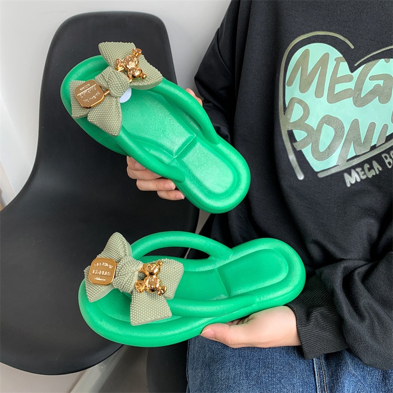 Sandals Style Style Sandal Slippers with Pinched Toes Thick soles Wearing Beach Shoes Herringbone Slippers Female image 7