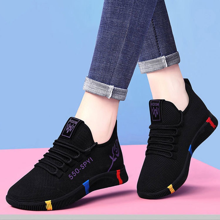 Autumn Women's Shoes Single Shoes Casual Sports Travel Shoes Non slip Old Beijing Mesh Running Shoes image 6
