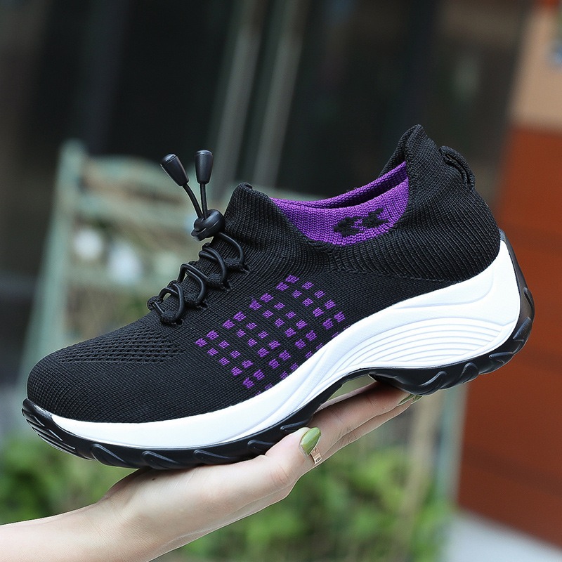 High Elastic Fly Woven Breathable Shoes Light Socks Women's Sports Shoes