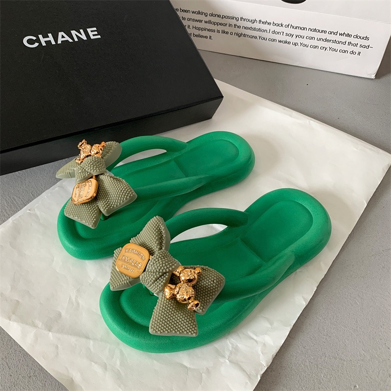 Sandals Style Style Sandal Slippers with Pinched Toes Thick soles Wearing Beach Shoes Herringbone Slippers Female image 5