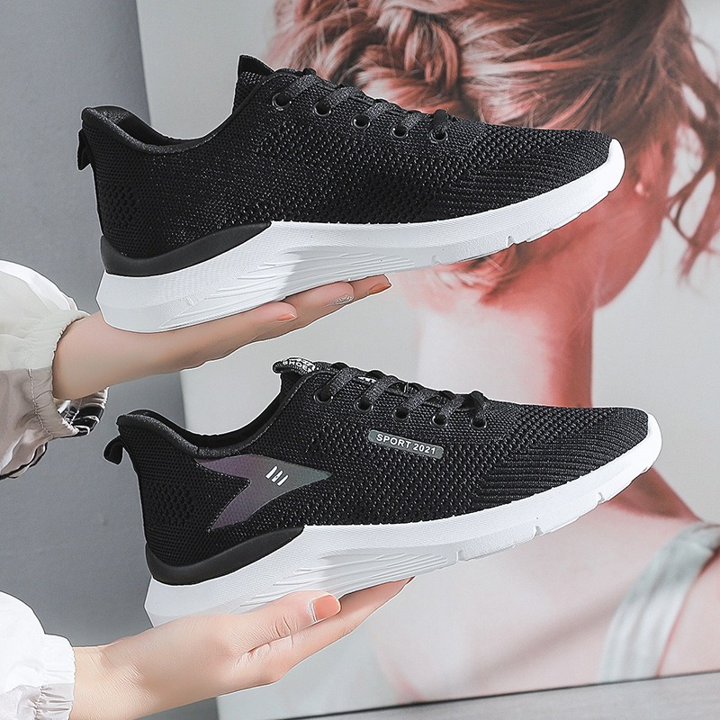 Women's Flying Woven Sneakers Breathable Casual Shoes Korean Running Shoes image 5