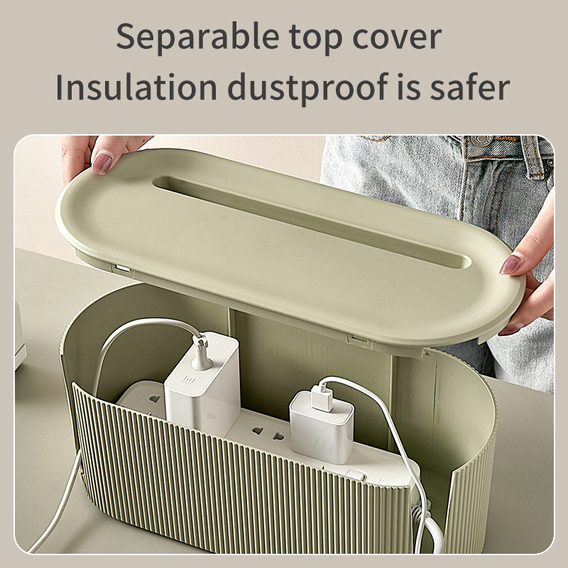 Household row plug wire storage box Large capacity dust-proof insulation row plug box Creative multi-function data wire storage box