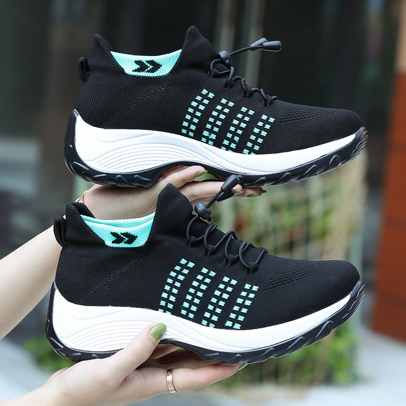 High Elastic Fly Woven Breathable Shoes Light Socks Women's Sports Shoes image 5