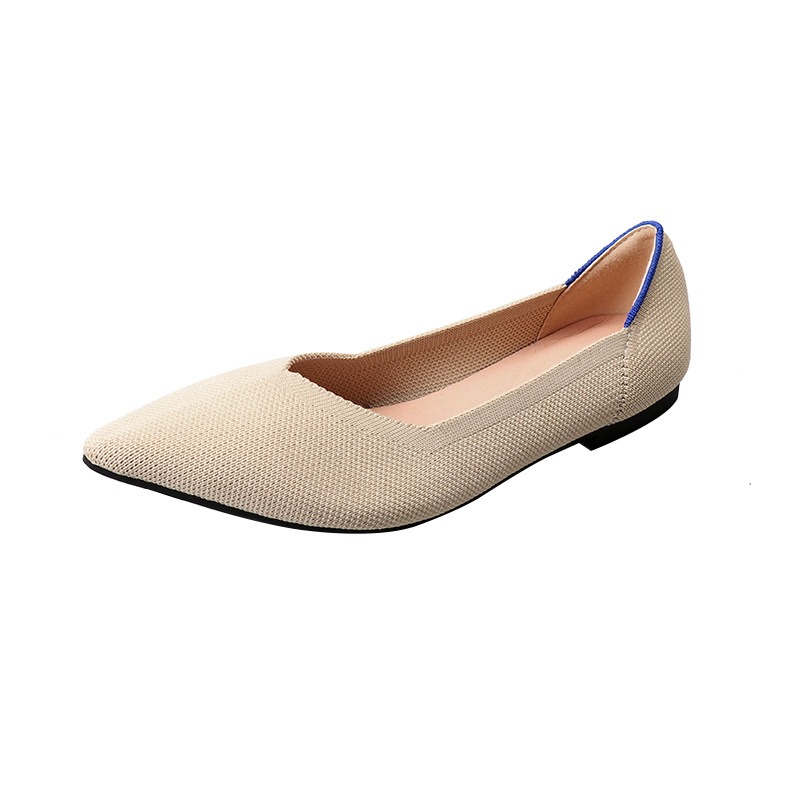Flying Woven Single Shoes Doudou Knitted 41 Flat Sole 43 Large Women's Shoes Pointed Ladybugs image 8