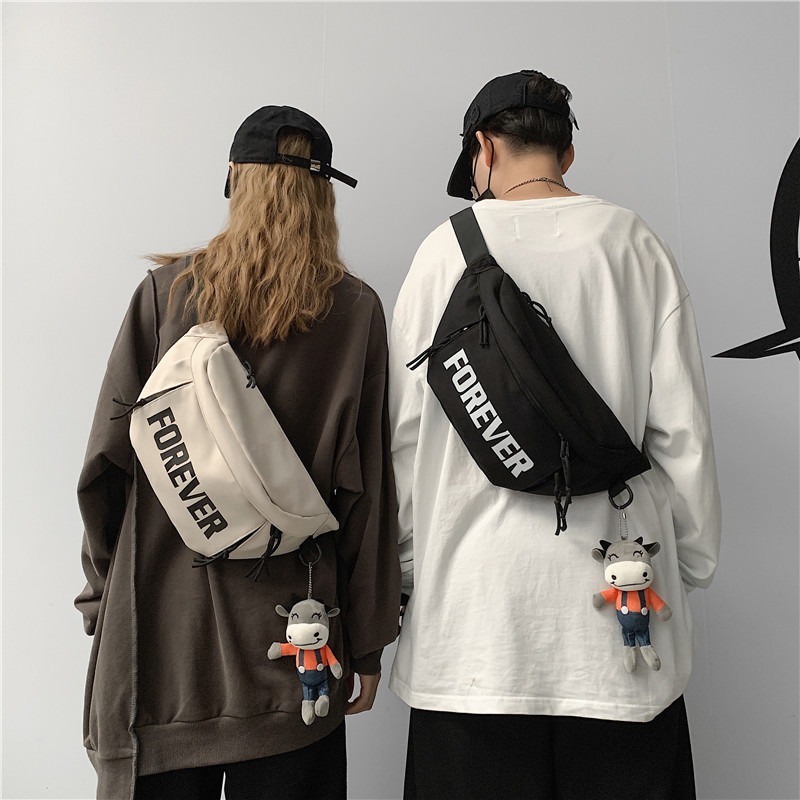 Chest Bag Men's Ins Fashion Street Sports Student Waist Bag Casual Couple Fashion Small Bag Women's