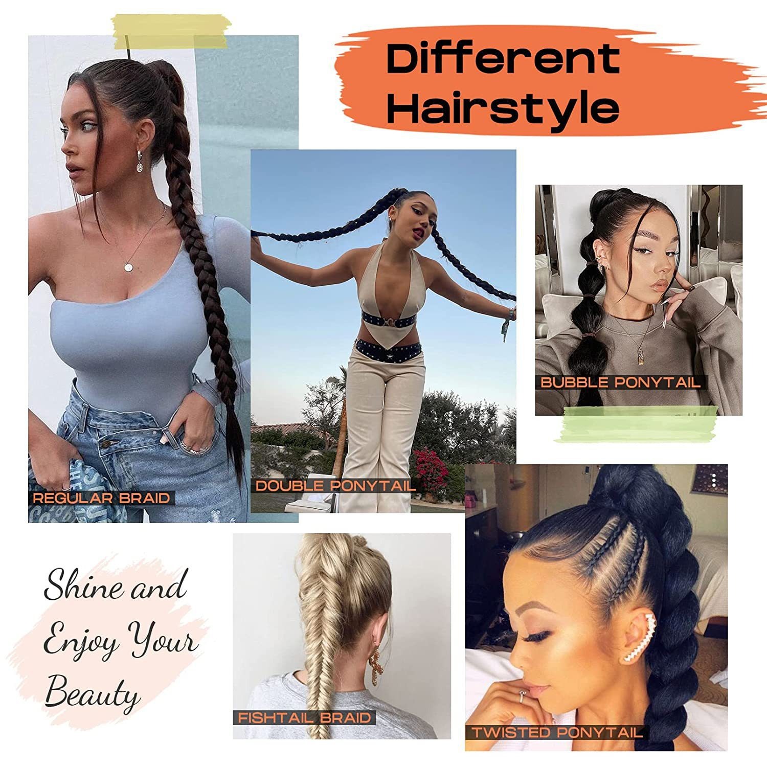 Five fashionable braid and ponytail styling options