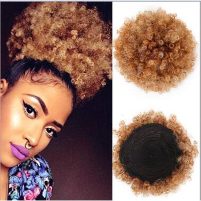 Dense matte kinky curls and dark puff base