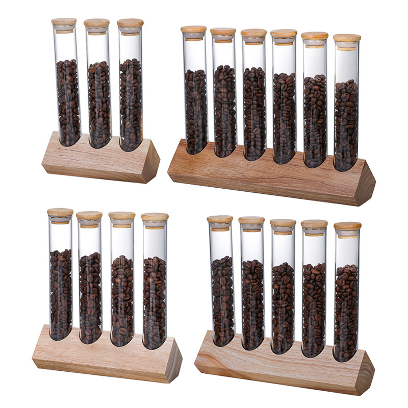 Glass Storage Jar Coffee Beans Sealed Jar Display Rack Tea Jar Tea Display Rack Grocery Storage Box