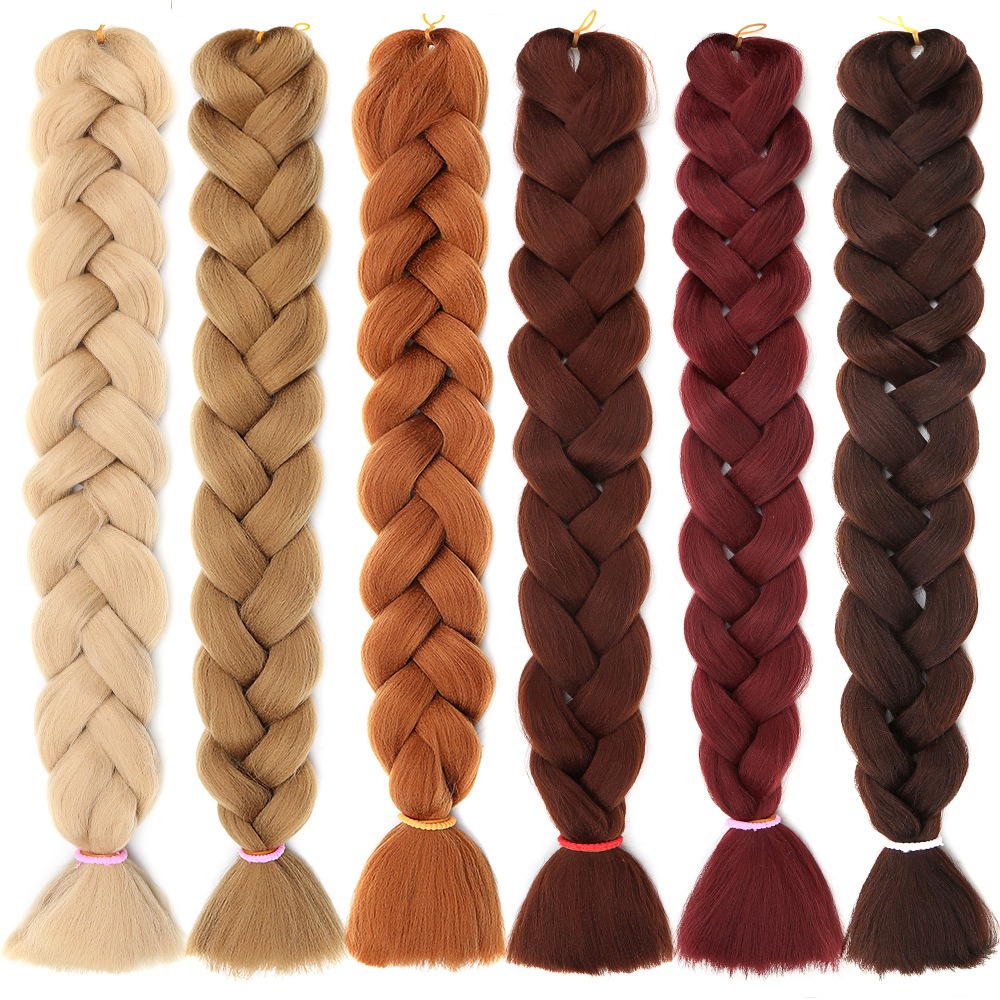Tapered ends on warm colored braid strands