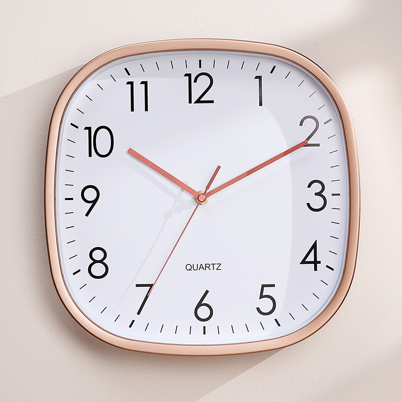 12 Inch Living Room Wall Clock Mute Square Corner Luminous Home Clock Wall Decoration