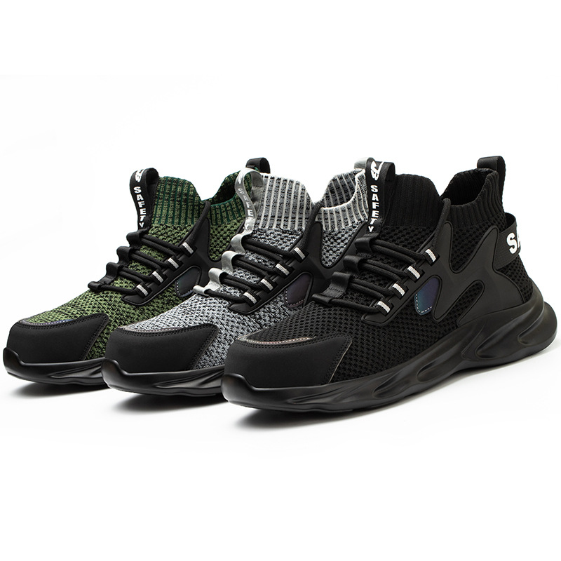 Breathable Men's Summer Anti-Smashing And Anti-Puncture Work Shoes Lightweight Steel-Clad Head Site Safety Shoes image 5