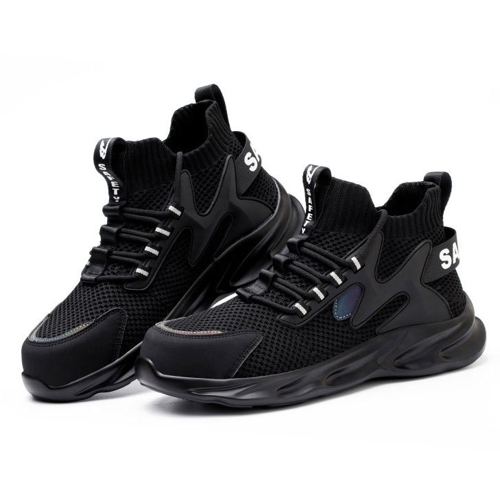 Breathable Men's Summer Anti-Smashing And Anti-Puncture Work Shoes Lightweight Steel-Clad Head Site Safety Shoes