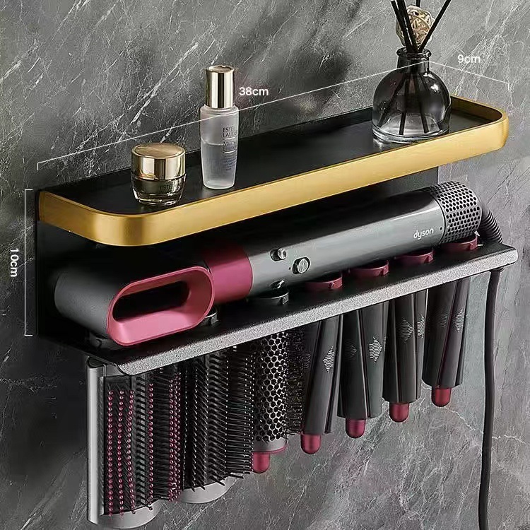 Dyson Hair Curling Stick Storage Rack Modeler Bracket Wall-mounted Perforation-free Hanging Rack Dryer Hair Shelf