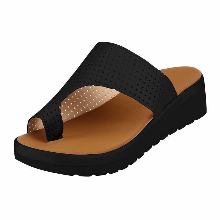 Round Toe Pullover Sandals Versatile Flat Bottom Beach Sandals For Women image 3