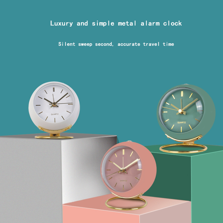 Luxury and simple metal alarm clock
