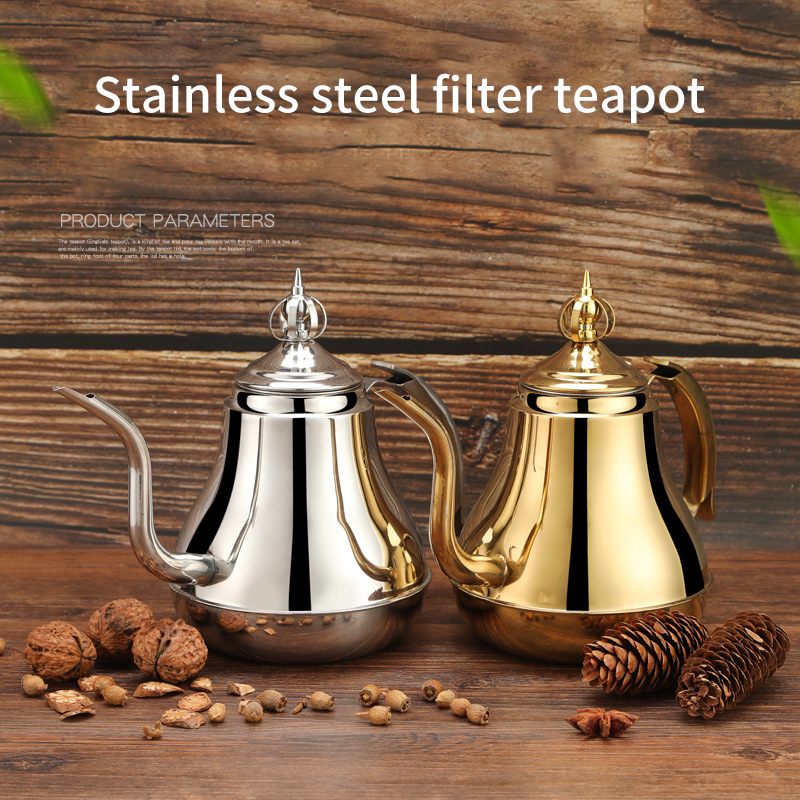1.2/1.8L Latin Pot Stainless Steel Tea Pot with Tea Strainer Teapot Coffee Pot Induction Cooker