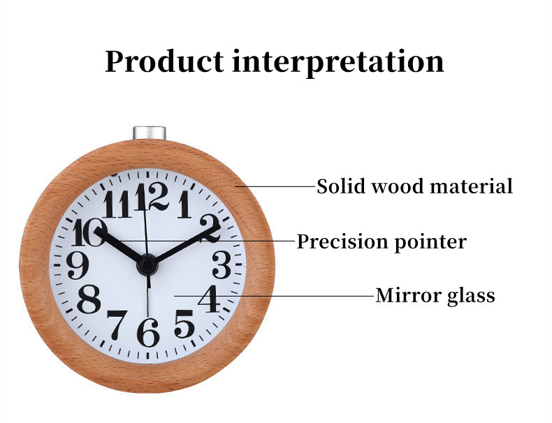 Wooden alarm clock product Interpretation
