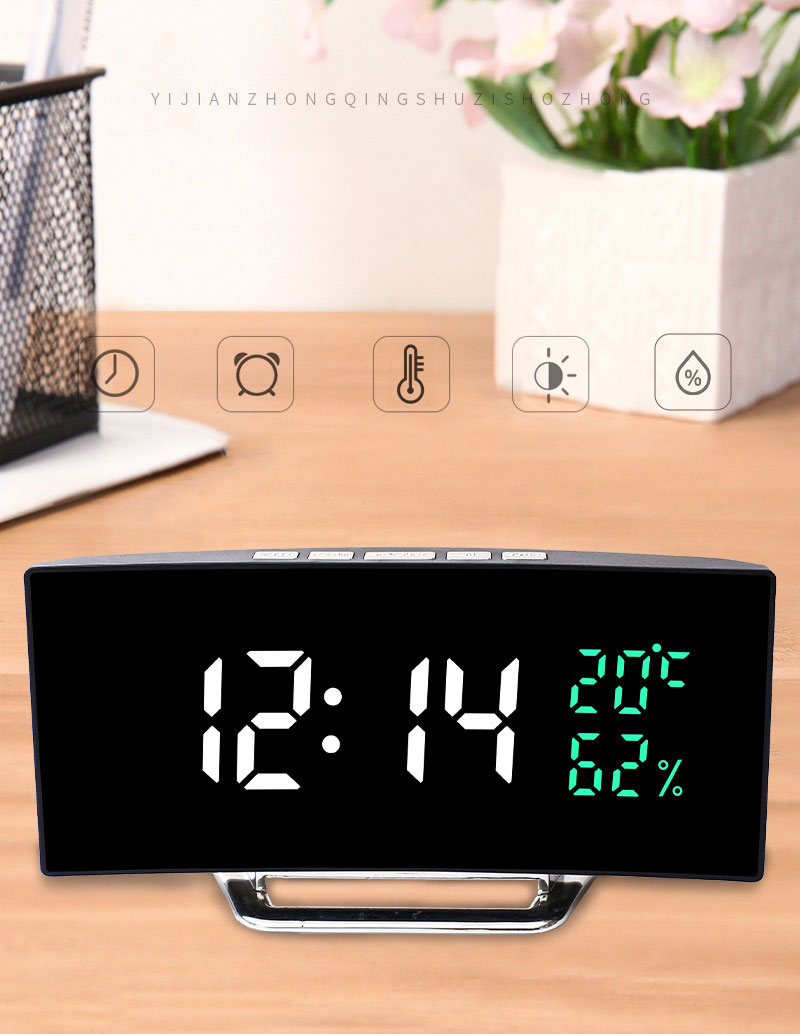 Curved Screen LED Table Clock