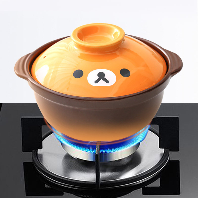 Japanese Casserole Little Bear Household Baby And Child Supplementary Food Open Fire Ceramic Stewed