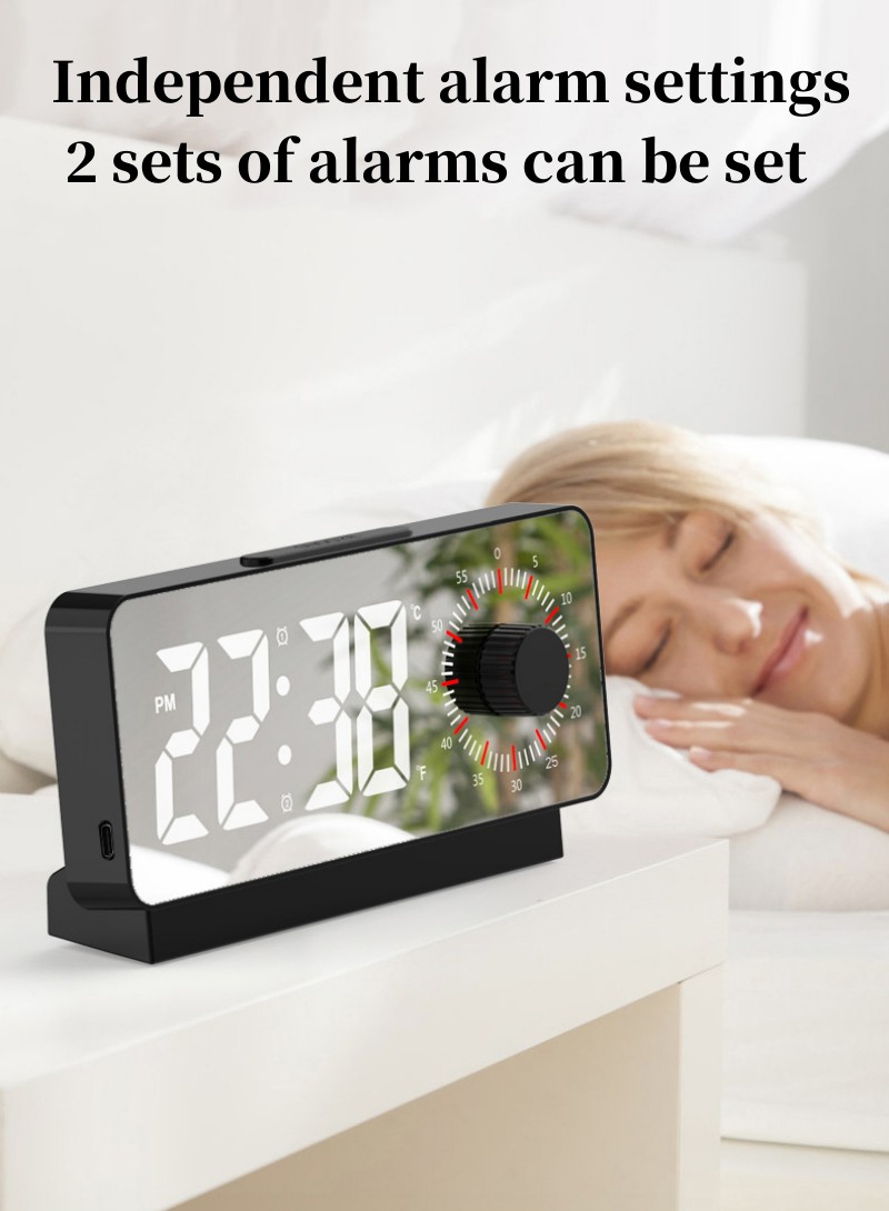 Independent alarm settings system table top clock