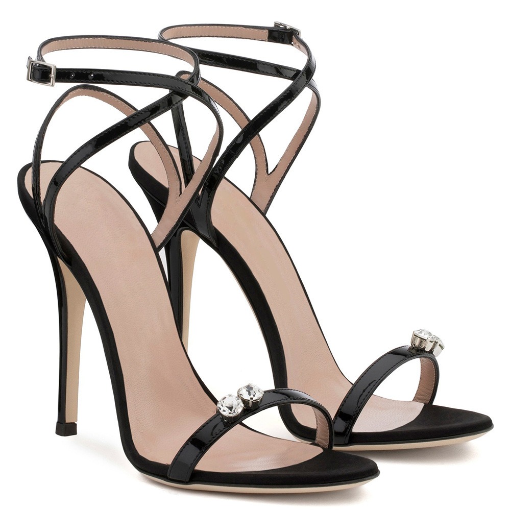 European and American Strapping With Thin High Heels, Rhinestones, Fashion Sandals, Runway Womens