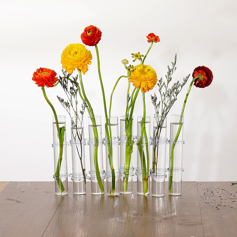 INS Wind Home Test Tube Vase Glass Flower Art Aquaculture Flower Set Vase Decoration Ornaments