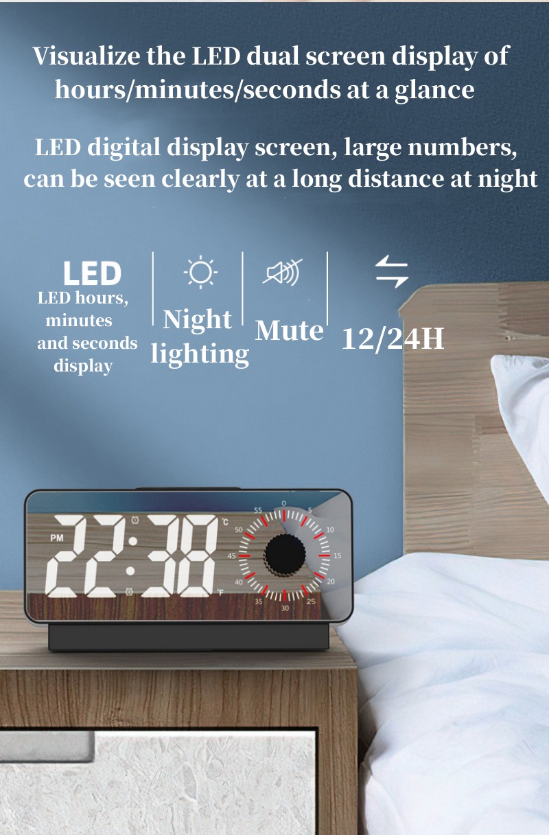 Visualize led dual screen tabletop clock