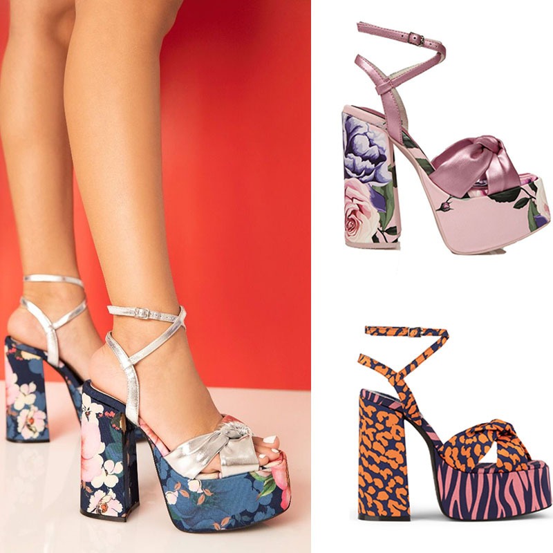 Summer European and American Large Size Platform Thick High Heels Fish Mouth Sandals Dinner Shoes
