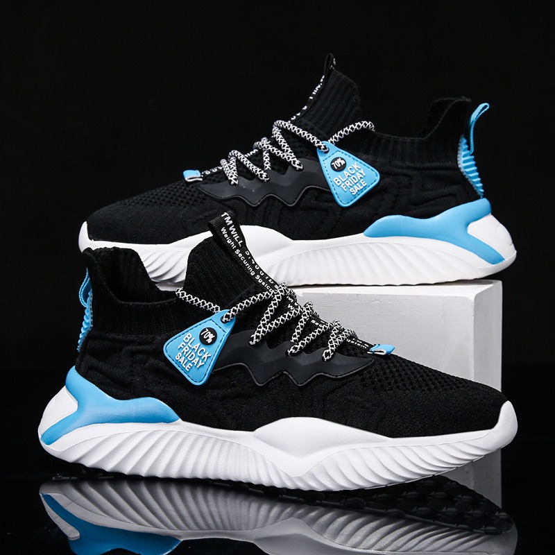 Summer Mens Shoes Breathable Coconut Shoes Versatile Sports Dad Shoes Flying Weave Shoes Casual Mesh Running Shoes