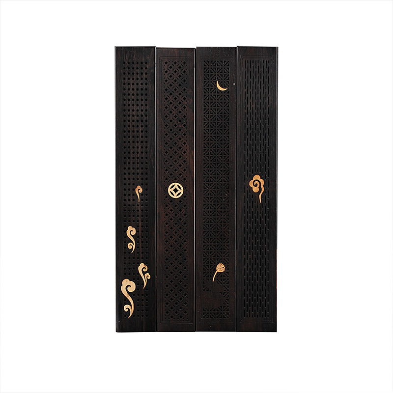 Wooden thread incense box, black sandalwood inlaid with boxwood, sleeping incense burner, burner