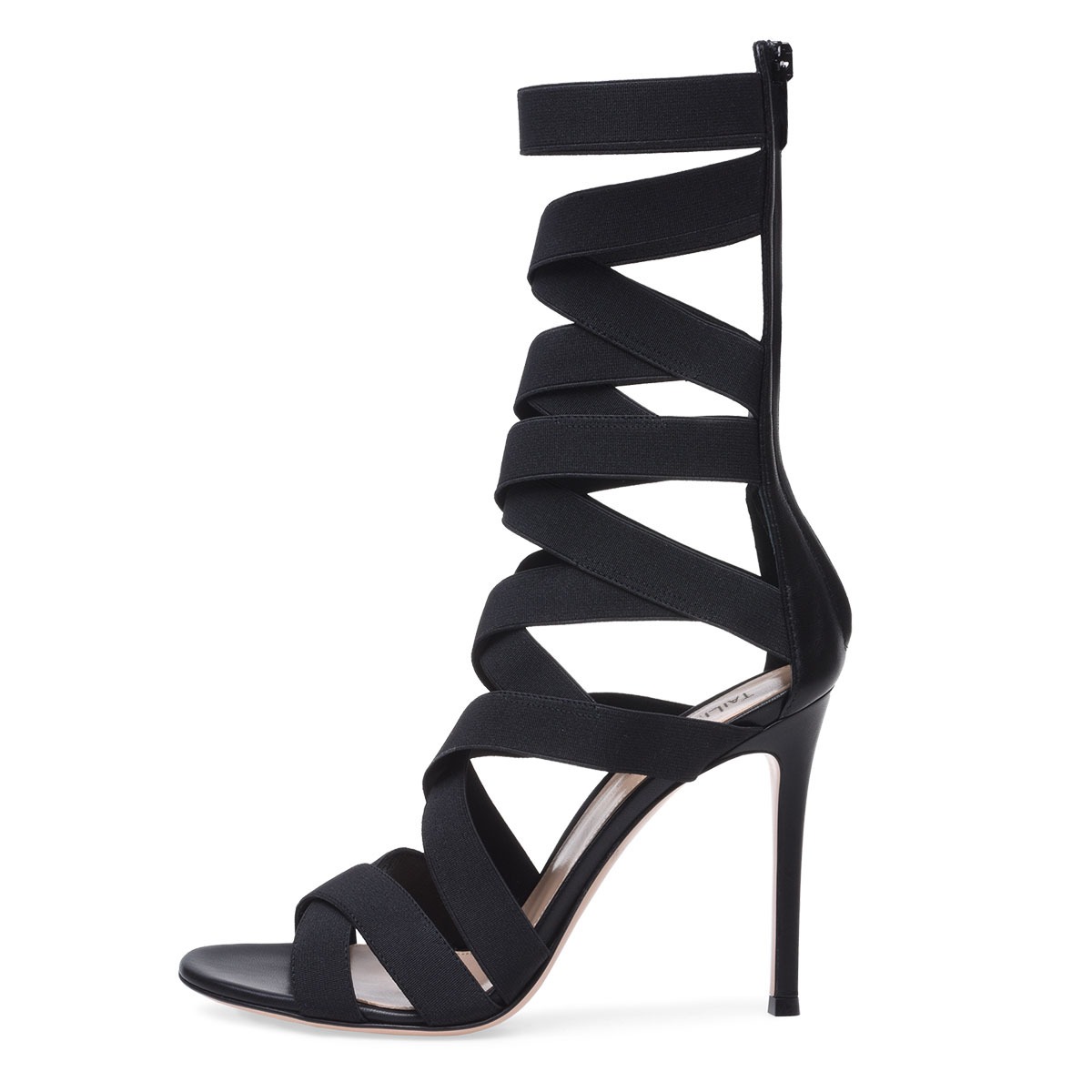 European and American Womens Black Elastic Belt Heel Sandals And Cool Boots Chengdu Womens Shoes image 5