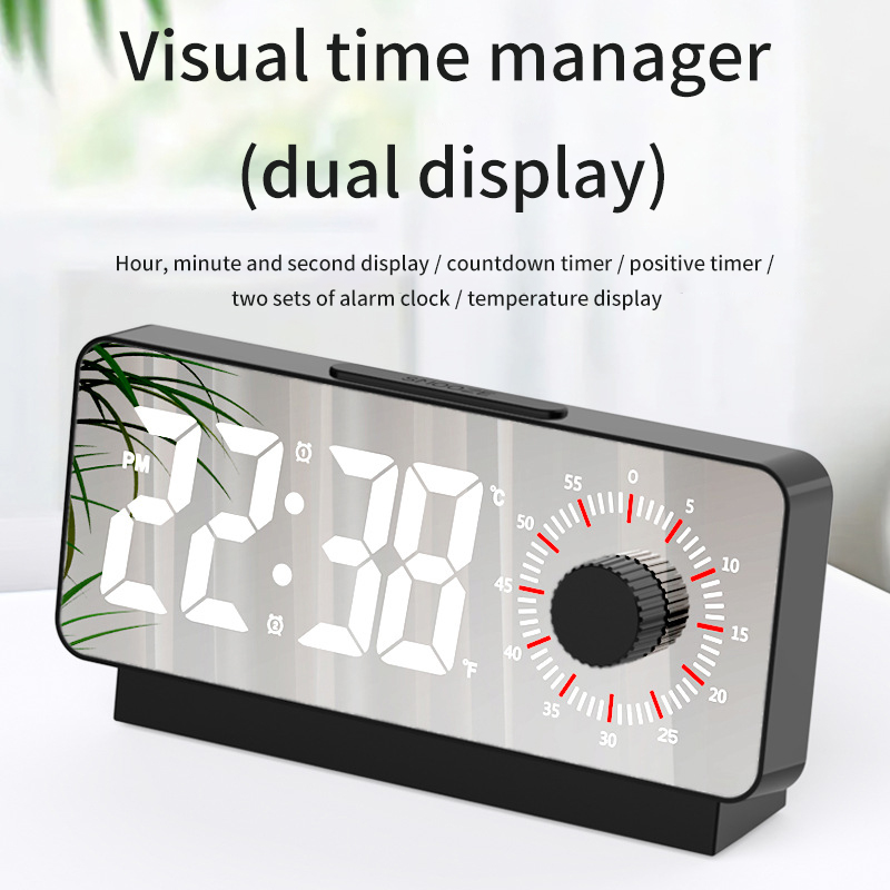 Countdown Alarm Clock Dual Display Visual Manager Alarm Clock Multifunctional Creative Electronic