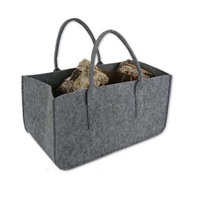 Simple and wear-resistant felt, wood storage bag, felt holiday tote bag, large capacity shopping