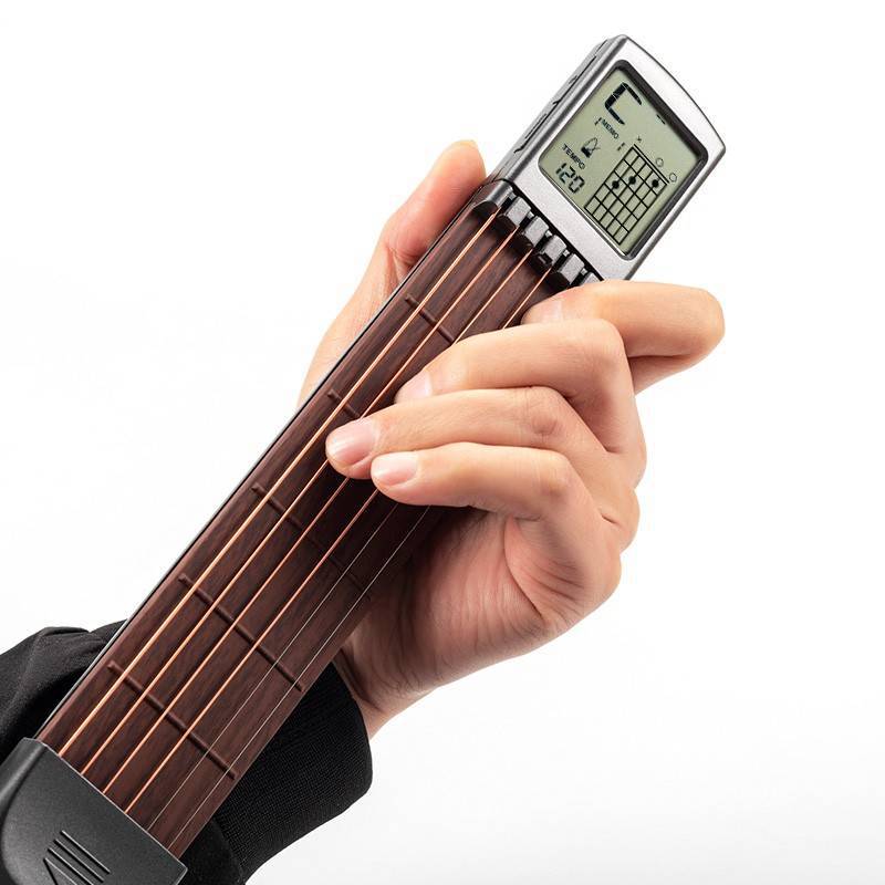 SCT-80 Pocket Guitar Chord Practitioner Portable Guitar Neck Finger Practice with Screen Display