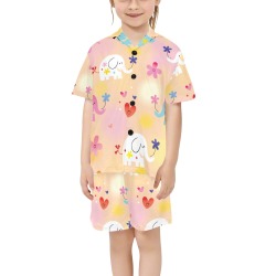 Little Girls' V-Neck Short Pajama Set (Sets 11)