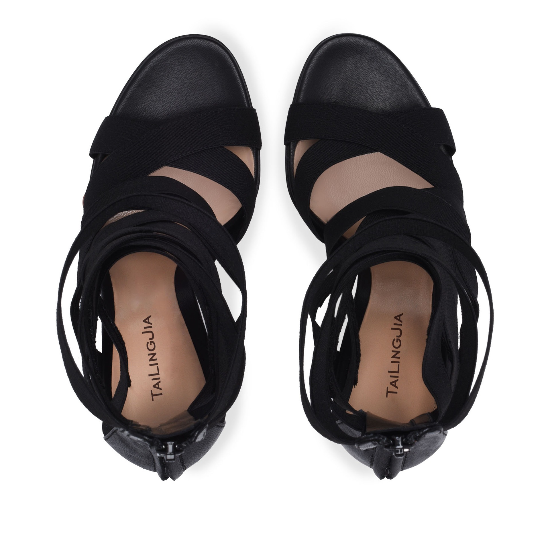 European and American Womens Black Elastic Belt Heel Sandals And Cool Boots Chengdu Womens Shoes image 2