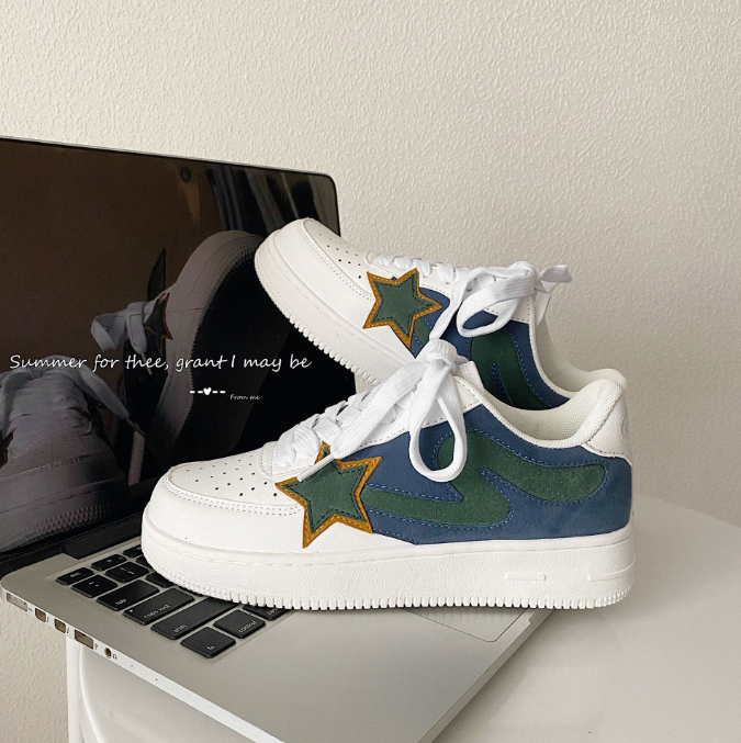Summer New Air Force Couples Small and Popular Thick Sole Shoes for Men Vintage Low Top Breathable