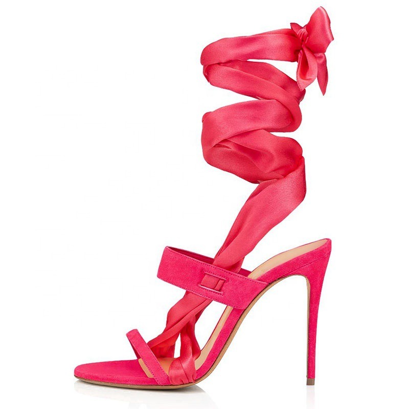 Oversized Party Women's High Heels Ankle Wrap Lace up Party Shoes Sandals image 3