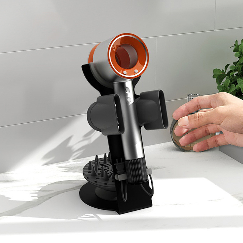 Fitted with Dyson Blower Bracket, Vertical Non Perforated Installation Air Duct, Bathroom Table Storage Rack